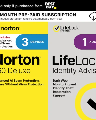 Norton - 360 (3 Device) with LifeLock Identity Advisor (1 Adult) Internet Security