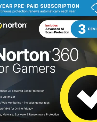 Norton - 360 for Gamers (3 Device) Antivirus Internet Security Software